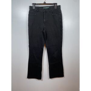 Lauren Jeans Co. Wide‎ Leg Women's 8 Black Beaded Mid Rise Holiday Dressy